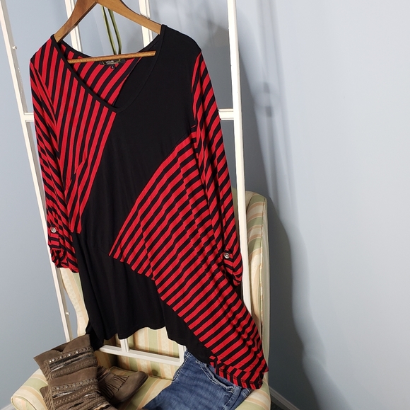 Loir Paris asymmetrical colorblock tunic top EUC L - Picture 6 of 15